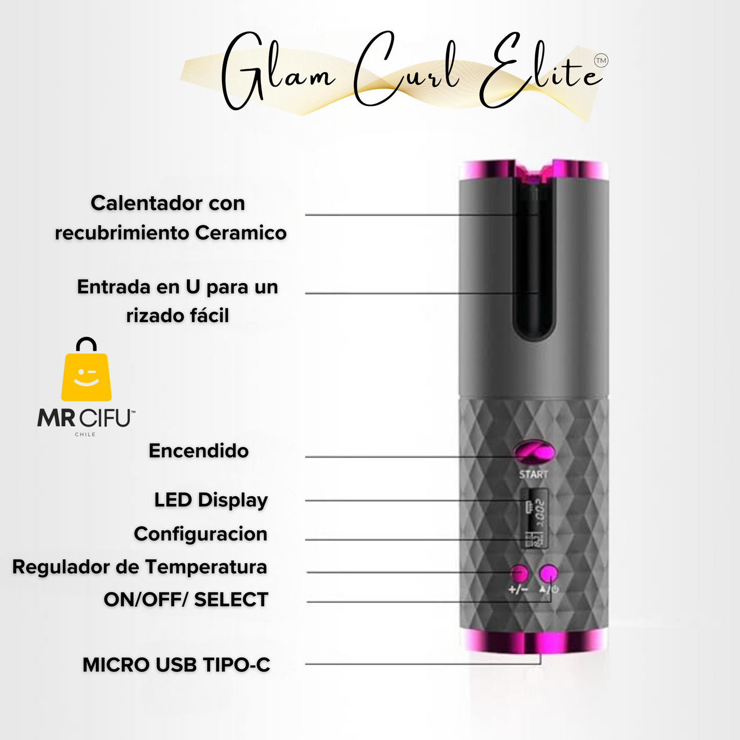 Rizos Perfectos en un ClicK!®  GlamCurl Elite™                ⭐⭐⭐⭐⭐